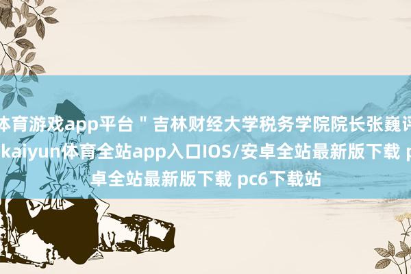体育游戏app平台＂吉林财经大学税务学院院长张巍评释注解说-kaiyun体育全站app入口IOS/安卓全站最新版下载 pc6下载站