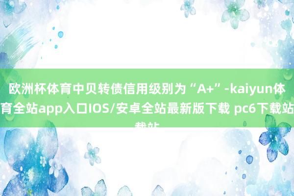 欧洲杯体育中贝转债信用级别为“A+”-kaiyun体育全站app入口IOS/安卓全站最新版下载 pc6下载站