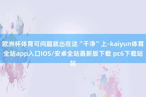 欧洲杯体育可问题就出在这“干净”上-kaiyun体育全站app入口IOS/安卓全站最新版下载 pc6下载站