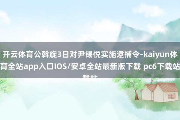 开云体育公斡旋3日对尹锡悦实施逮捕令-kaiyun体育全站app入口IOS/安卓全站最新版下载 pc6下载站
