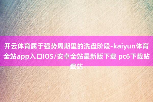 开云体育属于强势周期里的洗盘阶段-kaiyun体育全站app入口IOS/安卓全站最新版下载 pc6下载站