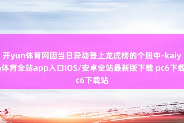 开yun体育网因当日异动登上龙虎榜的个股中-kaiyun体育全站app入口IOS/安卓全站最新版下载 pc6下载站
