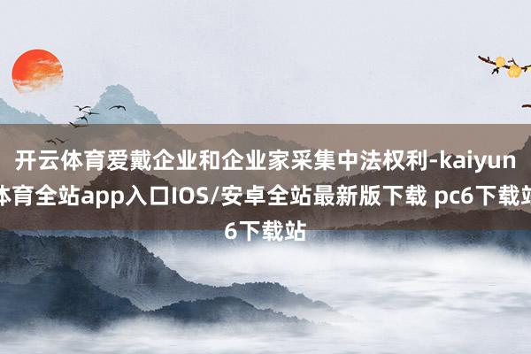 开云体育爱戴企业和企业家采集中法权利-kaiyun体育全站app入口IOS/安卓全站最新版下载 pc6下载站
