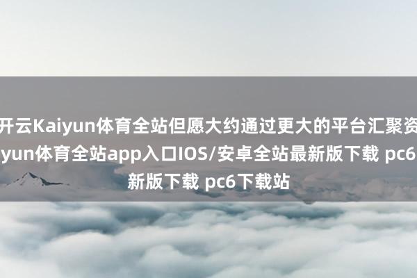 开云Kaiyun体育全站但愿大约通过更大的平台汇聚资源-kaiyun体育全站app入口IOS/安卓全站最新版下载 pc6下载站